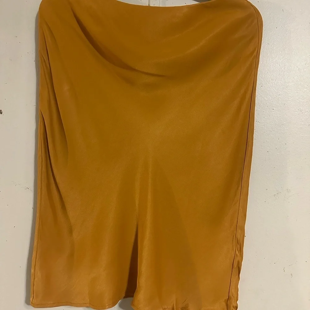 Anthropologie Mustard Midi Skirt